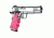 Hogue 1911 Govt. Laser Enhanced Grip, Green Laser, Govt. 1911 Model Rubber Grip, with Finger Grooves Pink, Pink, 45987