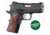 Hogue 1911 Officers Laser Enhanced Grip, Green Laser, Checkered, Reinforced Rosewood, Rosewood, 43581