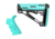 Hogue AR-15/M-16 Kit - Finger Groove Beavertail Grip and OverMolded Collapsible Buttstock - Fits Commercial Buffer Tube - Aqua Rubber, Aqua, 13455