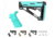 Hogue AR-15 / M16 Kit: OverMolded Beavertail Grip &amp; Collapsible Buttstock for Mil-Spec Buffer Tubes, Aqua, Black, Flat Dark Earth, Ghillie Green, OD Green, Pink