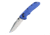 Hogue Deka Folding Knife, 3.25 in CPM MagnaCut Stainless Steel Clip Point Blade, Stone Tumbled, Blue Glass Fiber Reinforced Polymer Handle, 24373