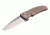 Hogue EX-03 3.5in Folder Drop Point Blade Tumble Finish Polymer Frame - Matte Brown 34373