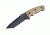 Hogue EX-F01 5.5in Fixed Tanto A-2 Steel Blade w/Black Automatic Retention Sheath, Black Finish, G10 Flat Dark Earth Scales 35127