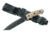 Hogue EX-F01 7in Fixed Tanto A-2 Steel Blade w/Black Automatic Retention Sheath, Black Finish, G10 Flat Dark Earth Scales, 35107