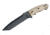 Hogue EX-F01 7in Fixed Tanto A-2 Steel Blade w/Black Automatic Retention Sheath, Black Finish, G10 Flat Dark Earth Scales, 35107