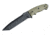 Hogue EX-F01 7in Fixed Tanto A-2 Steel Blade w/Black Automatic Retention Sheath, Black Finish, G10 Olive Drab Green Scales, 35108