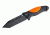 Hogue EX-F02 4.5in. Fixed Tanto Blade Black Kote Auto Retention Sheath Black, Rubber OverMold Handle Hunter Orange 35244