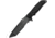Hogue Fray 4.2in Fixed Blade Knife, Stainless Steel, Tanto Blade, Rubber Handle, Black, NSN 1095-01-466-8569, 55349