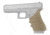 Hogue Glock HandAll Beavertail Grip Sleeve, Glock 17/17L/19X/34/34 MOS, Gen 1/2/5, Flat Dark Earth, 17023