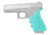 Hogue Glock HandAll Beavertail Grip Sleeve, Glock 17 MOS/17L/22/35/35 MOS/34/34 MOS/31/37, Gen 3/4, Aqua, 17034