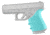 Hogue HandAll Beavertail Grip Sleeve, Glock 19 Gen1/2/5, Aqua, 17054