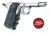 Hogue Red Laser Enhanced Grip, 1911 Officers, OverMolded Rubber, Black, 43080