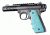 Hogue Ruger 22/45 MK IV Rubber Grip with Finger Grooves, Aqua 79084