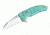 Hogue X1-Microflip 2.75in Folder Wharncliffe Blade, Tumble Finish, Alum Frame, Aquamarine 24163