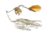 Humdinger Spinnerbait, Gold Colorado Blade/Nickel Indiana Blade, 4/0 Hook, White, 1/4oz, 11-C