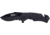 Campco Humvee Tactical Recon Fixed Blade Knife, 3in, Stainless Steel, Part Serrated Edge, Drop Point Blade, Black Textured Handle, HMVKTR15