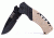 Humvee Recon Serrated Blade with Thumb Stud, Black and Tan HMV-KTR-14