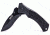 Humvee Recon Serrated Blade with Thumb Stud, Black HMV-KTR-10
