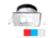 I2Systems Inc Apeiron A1120 LED Spring Square/ Square Mount Light, Red/Cool White /Blue/Polished Chrome, A1120Z-14HAE