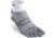 Injinji Trail Midweight Mini Crew Xtralife Socks - Mens, White And Gray, Small, 203230-WHG-S