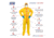 International Enviroguard ChemSplash 1 Coverall w/Hood &amp; Boot, Elastic Wrist &amp; Ankle, Yellow, L, 6 Pack, 7019T-L