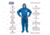 International Enviroguard ViroGuard 2404 Coverall w/Hood, Boot, Elastic Wrist and Back, Blue, Extra Large, Case 25, 2404-XL