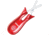 IOXIO Fixed Ceramic Sharpener, 6.5in Overall, Red Synthetic Handle, Two 2.5in Round Ceramic Rods, Ideal For Blunt Knives And Sharpening Beginners, Red, MS-0905FS