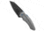 Jack Hoback Knives Jake Hoback Knives Sumo Button Lock Knife Sandblasted Ti 3.25" DLC SW, Black/Gray, CPM 20CV, adult, BHQ-139512