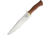 Jesse Hemphill Bowie Curly Maple 80crv2 Steel Fixed Blade Knife, 15in Overall, 9.5in Satin 80Crv2 Carbon Steel Clip Point Blade, Curly Maple Handle, Brass Guard, Brown Leather, BOWIE CURLY MAPLE