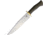Jesse Hemphill Bowie Green Micarta 80crv2 Fixed Blade Knife, 15in Overall, 9.5in Satin 80Crv2 Carbon Steel Clip Point, Green Canvas Micarta Handle, Brown Leather, BOWIE GREEN MICARTA