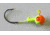 Kalins Fishing Kalin Roundhead Jig, 1/8oz, Size 1 Hook, Chartreuse/Orange, 10/Pack, RH18-1