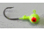Kalins Fishing Kalin Roundhead Jig, 3/8oz, 2/0 Hook, Chartreuse, 8/Pack, RH38-3
