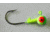 Kalins Fishing Kalin Roundhead Jig, 3/8oz, 2/0 Hook, Chartreuse/Green, 8/Pack, RH38-2