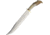 Ken Richardson Knives Slim Bowie Knife, 11 1085HC steel blade, Shed deer or elk antler handle with deer etching, KR1411S