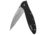 Kershaw K.O. Leek, Black Aluminum Handle, Stone Washed Blade, Plain K1660SWBLK