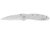Kershaw Leek Assisted Opening Folding Knife, 3 in, 14C28N, Serrated Drop Point Blade, 410 Stainless Steel, Silver Handle, 1660ST