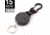 Key-Bak 8 Retractable Reel w/ 24in Stainless Steel Chain, Durable Case, Aluminum Carabineer, Split Ring, Black 0008-003