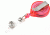Key-Bak Mini-Bak ID Retractable Reel w/ 36in Nylon Cord, Steel Belt Clip, Vinyl ID Strap, Translucent Pink 0221-011