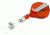 Key-Bak Mini-Bak ID Retractable Reel w/ 36in Nylon Cord, Steel Belt Clip, Vinyl ID Strap, Translucent Orange 0218-011