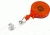 Key-Bak Mini-Bak ID Retractable Reel w/ 36in Nylon Cord, Steel Belt Clip, Vinyl ID Strap, Translucent Orange 0218-011