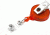 Key-Bak Mini-Bak ID Retractable Reel w/ 36in Nylon Cord, Swivel Bulldog Clip, Vinyl ID Strap, Translucent Orange 0218-015