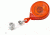 Key-Bak Mini-Bak ID Retractable Reel w/ 36in Nylon Cord, Swivel Bulldog Clip, Vinyl ID Strap, Translucent Orange 0218-015
