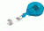 Key-Bak Mini-Bak ID Retractable Reel w/ 36in Nylon Cord, Steel Belt Clip, Vinyl ID Strap, Translucent Teal 0222-011