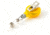 Key-Bak Retract-A-Badge ID LIGHT BULB Shaped 5-Pack Retractable Reel w/ 36in Cord, Swivel Bulldog Clip, Vinyl ID Strap, Yellow 0308-746