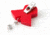 Key-Bak Retract-A-Badge ID RED RIBBON Shaped 5-Pack Retractable Reel w/ 36in Cord, Swivel Bulldog Clip, Vinyl ID Strap, Red 0308-759