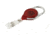 Key-Bak Retract-A-Badge ID Carabiner and Belt Clip 5-PackRetractable Reel w/ 36in Cord, Twist-Free Vinyl ID Strap, Translucent Red 0200-760