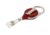 Key-Bak Retract-A-Badge ID Carabiner and Belt Clip 5-PackRetractable Reel w/ 36in Cord, Twist-Free Vinyl ID Strap, Translucent Red 0200-760