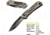 Kilimanjaro Gear Caula Folding Knife,3.4in,Tan Skeletonized G10 Handle, Black Plain Blade KJ910022