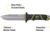 Kilimanjaro Gear Kibo Survival Fixed Blade Knife,4.75in, Black Handle, Black ComboEdge KJ910091