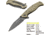 Kilimanjaro Gear Morsa Folding Knife,3.5in,Tan Wood Grain G10 , Black Plain Blade KJ910028